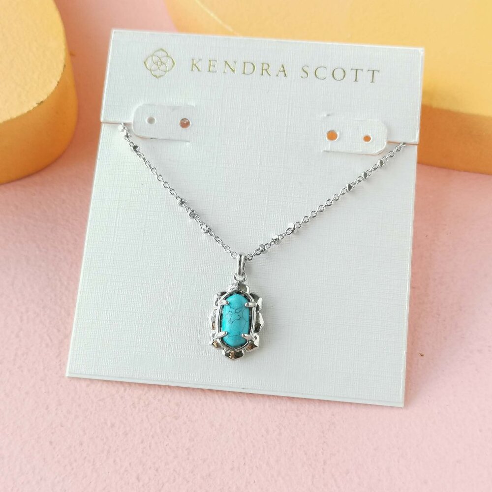 Kendra Scott - Piper Variegated Turquoise Silver Necklace - NEW
